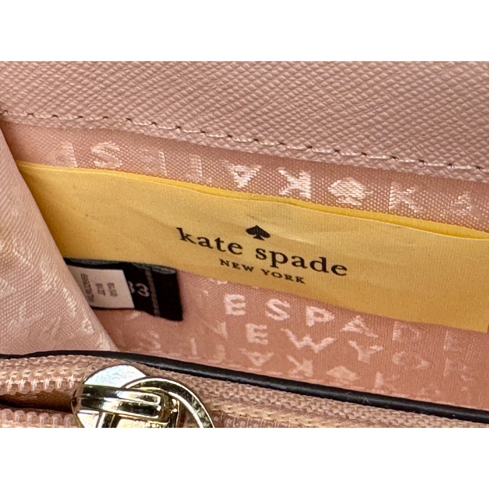 Kate Spade New York Pink Saffiano Leather Zip Around Wallet with Dust Bag - Picture 6 of 6
